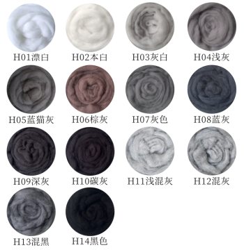 Spanish Short Fiber Gray Wool Needle Felting Punch Craft Wool Felt Laid Wool Rops Soft Fine Easy to Felt