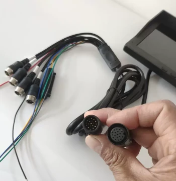 18-Core 4-Channel Surveillance Power Cable: Host Connection with Aviation Connector for 10-Inch Screens