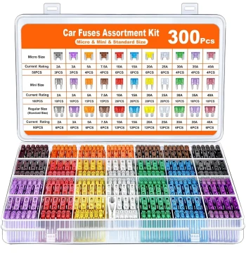 300pcs 2A-40A Zinc Plates Medium Small Mini Automotive Blade Fuses Car Circuit Fuse Inserts