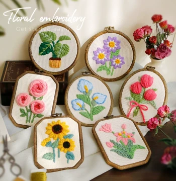 Punch Needle Embroidery DIY Material Kit for Team Building and Parent-Child Activities - Simple Craft Ornament Gift for Friends and Besties