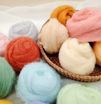 Imported Spanish Short Fiber Wool Roving Fine Easy Felting Low Lint DIY Needle Felting Wool Felt Craft Materials