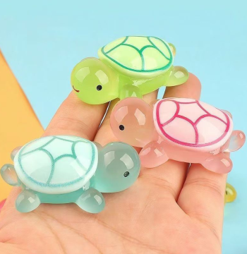 Viral Hit Glow-in-the-Dark Colorful Little Turtle Resin Simulation Large Turtle Ornament, Children's Toy Gift New Arrival Glowing