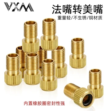 Fixed-Gear/Road Bike French-to-American Valve Adapter - Tire Nozzle Converter for Inflation Pumps and Accessories