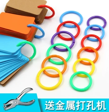 Word Card Storage Rings, Loose-Leaf Binder Hoops for Vocabulary Cards, DIY Colorful Plastic Binding Rings, Detachable Card Fasteners, Open Inner Page Storage for Handbooks and Punch Hole Binders