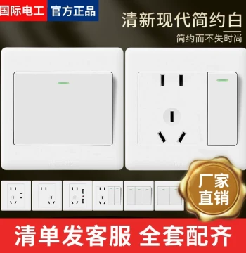 International Electrician 86-Type Concealed Installation Single-Pole Single-Control 1-Gang Wall Power Light Switch Multi-Hole Power 10A 1-Gang 5-Hole