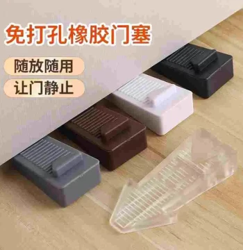 Door Stopper Wedge – Anti-Theft, Windproof, Collision-Resistant Rubber Door Jammer for Glass Doors, No Drilling Required, Ideal for Solo Living