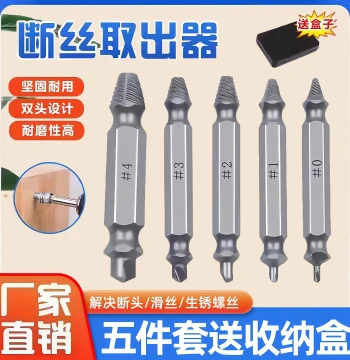 Broken Screw Extractor Set - Removes Stripped, Rusted, or Sheared Bolt Heads and Damaged Threads