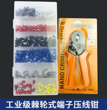 Tube Terminal Crimping Tool, Cold Press Terminal, European Style Manual Quick Wire Connector Plier for Pin Terminals, Compact Electrician Crimper