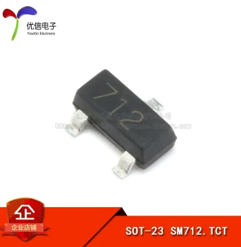 SMD SM712.TCT SOT-23 TVS Diode Asymmetric RS485 7/12V (10 Pieces)