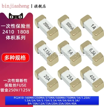 1808/6125/2410 SMD Slow-Blow Fuses 1A 2A 3A 4A 5A 6.3A 15-40A 250V Disposable