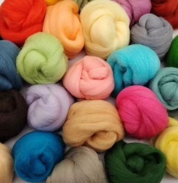 Queensland 70S Wool Felt Needle Felting Kit, Handmade DIY Materials Wet Felt 10g Pack, Colorful Wool Roving