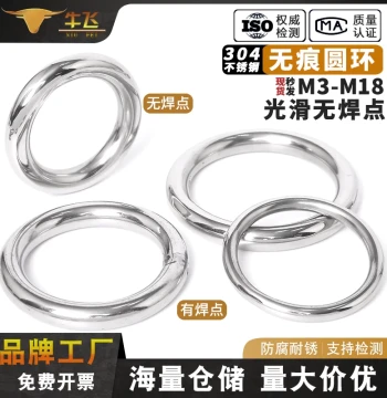 304 Stainless Steel Solid Welded Seamless Round Ring Custom Irregular O-Ring Fishing Net Loop Traceless Round Steel DIY Iron Ring