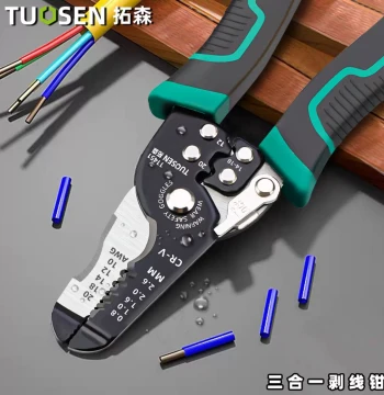 3-in-1 Electrician Tool: Wire Stripper, Crimping Plier, and Network Cable Cutter for Multi-Function Cable Processing