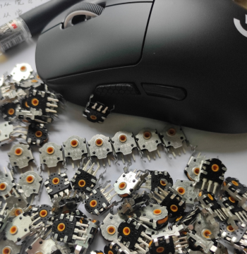 Original Accessories Compatible with Logitech GPW G Pro Wireless Mouse Gen 1/2/3/4 Gold Scroll Wheel Encoder