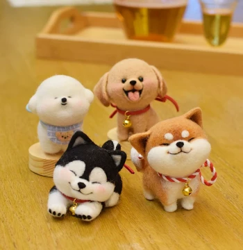 Needle Felting Craft Kit for Shiba Inu and Golden Retriever DIY Stress-Relief Doll Ornaments and Gifts