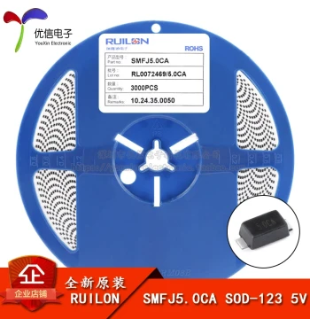 Original Genuine SMFJ5.0CA SOD-123 5V Bidirectional SMD TVS Transient Suppression Diode