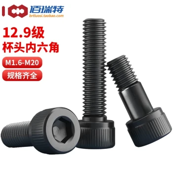 Bairuite Grade 12.9 Socket Head Cap Screws High-Strength Cylinder Head Bolts Black Cup Head Screws M2 M3 M4 M5
