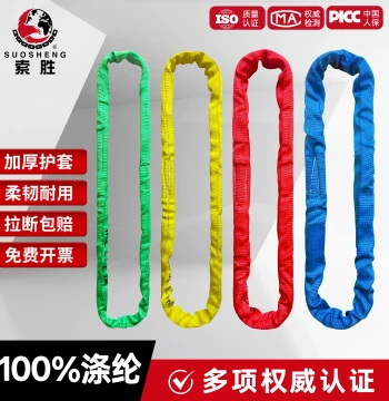 National Standard Flexible Round Sling Lifting Belt High-Strength Colored Soft Fabric Hoisting Strap for Cranes 2/3/5/10 Tons