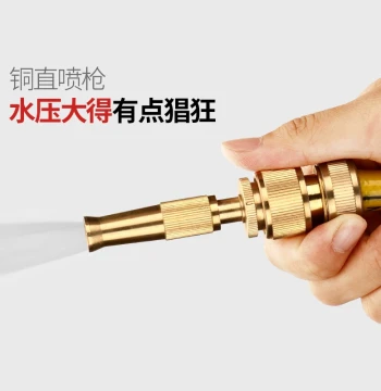 High Pressure Direct Spray Water Gun Multifunctional Home Flower Vegetable Watering Sprinkler Copper Car Wash Artifact Booster Water Pipe Nozzle
