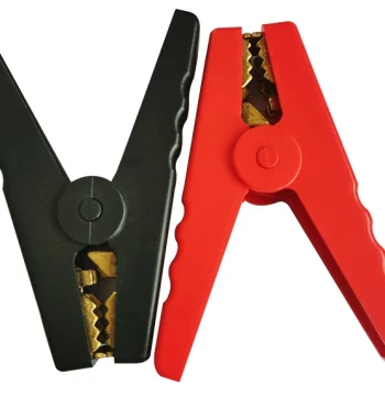 Heavy-Duty 100A Battery Clamps with Full Insulation - Large Current Alligator Clips for Battery Charging