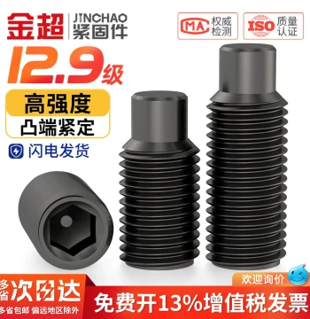 Grade 12.9 Socket Head Set Screws with Cone Point Headless Screws Grub Screws Dog Point Set Screws M3 M4 M5 M6 M8mm