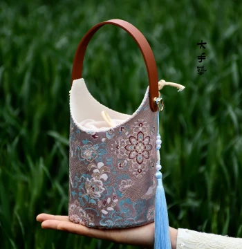 Tea Canister - Intangible Cultural Heritage Original Song Brocade Satin Handmade Bag, Phone Purse, Frame Clutch, DIY Material Kit for Crafts and Workshops