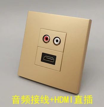 Champagne Gold 86-Type HDMI HD Direct-Plug Audio Panel, Solder-Free Red/White RCA Audio 2.0 Version