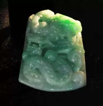 Jade Pendant Grade A Emerald Green Landscape Pendant Tianxin Jade Jewelry
