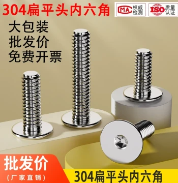 Bulk Pack 304 Stainless Steel CM Large Flat Head Ultra-Low Profile Hex Socket Screws Bolts 2 M3 M4 M5 M6