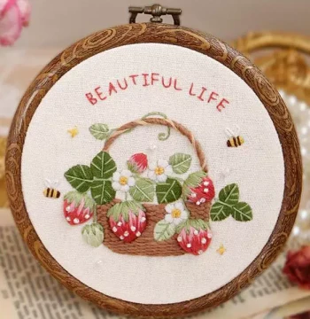 Pudding Duoduo Embroidery Handmade DIY Kit, 3D French Stitch Rose Ornament, Mother's Day Gift for Friends and Besties