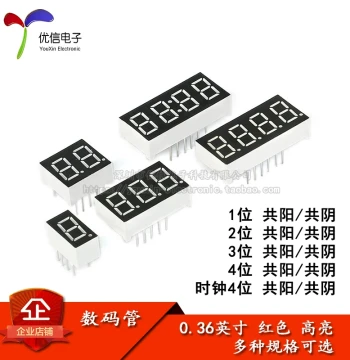 0.36 Inch 1/2/3/4-Digit LED Display Tube Common Cathode/Common Anode Red High Brightness Digital Display Tube for Clocks
