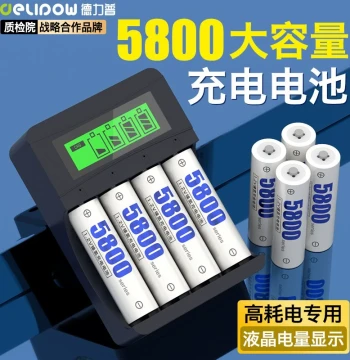 Delipow AA Rechargeable Batteries High Capacity for KTV Microphones Toys Ni-MH Charger Set Universal AAA