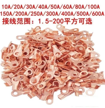 Open-Nose OT-60A Copper Lug, Wiring Terminal, Cable Lug, Car Battery Wire Connector, National Standard Grade A Thick
