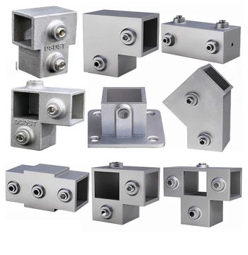Weld-Free Square Tube Connectors, Aluminum Alloy/Stainless Steel Pipe Fittings, Fixed Clamps, Three-Way Joints