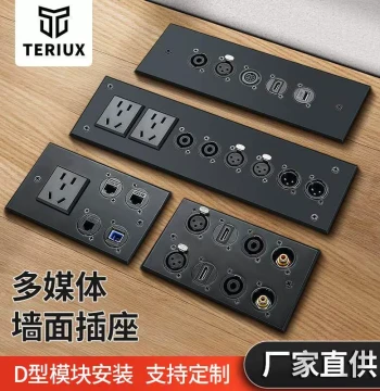 D-Type Multimedia Wall Socket Customizable Stage Cabinet Server Room Audio HD Sound XLR Female Socket Customizable