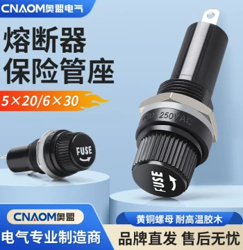 Glass Fuse Holder FUSE – 5x20 Black and 6x30mm Spiral High-Temperature Bakelite Fuse Base