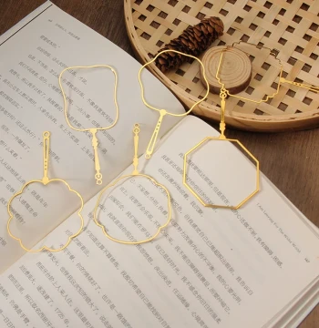 Chinese Classical Style Metal Bookmark French Embroidery Mini Round Fan Frame Handmade DIY Material Accessories