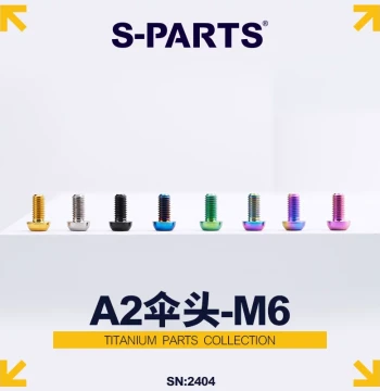 S-PARTS Titanium Alloy Screws A2 Umbrella Head m6*12/18/30mm Mountain Road Bike Headset Caliper Stem