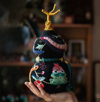 Wang's Handmade Five Poisons Gourd Premium Embroidery DIY Material Kit Peace Amulet Fabric Necklace Dragon Boat Festival Gift