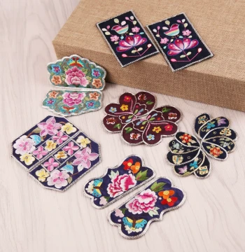 Chinese Style Pure Handmade Su Embroidery Flower Patch DIY Garment Accessory Applique Collectible Fabric Old Textile Decoration