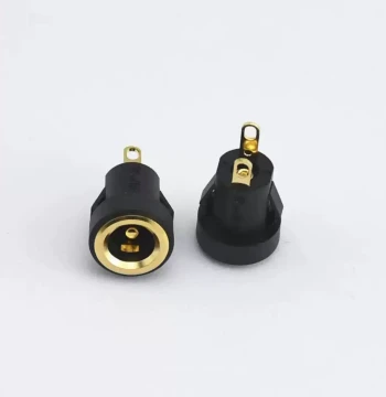 DC-022B Snap-in 5521 5525 Full Copper Toy Charger DC Jack Power Female Socket Gold Plated