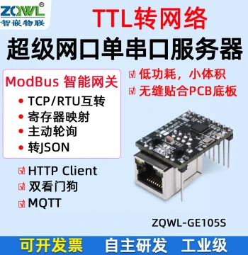 [ZQWL IoT] TTL to Ethernet Module Serial Server TTL to Ethernet Port Communication MQTT SSL Serial to Network Modbus Gateway RTU to TCP