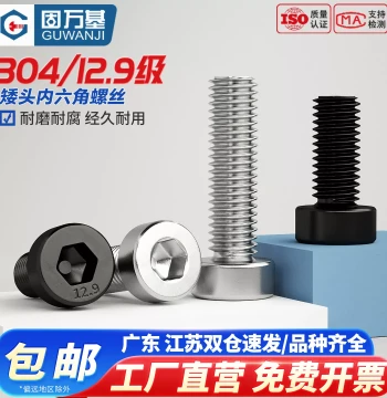 304 Stainless Steel Low-Profile Socket Head Screws Short Head Bolts Grade 12.9 Extended M3 M4 M5 M6 M8 M20