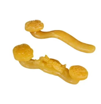 Guyun Zhai Yellow Jade Ruyi Home Living Room Decorative Ornament Jade Ruyi Display Creative Gift Craft