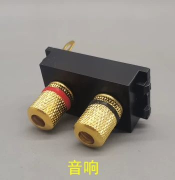 Type 128 Black Dual-Head Speaker Module Binding Posts, 5.1 Surround Sound Audio Panel Floor Socket Functional Module