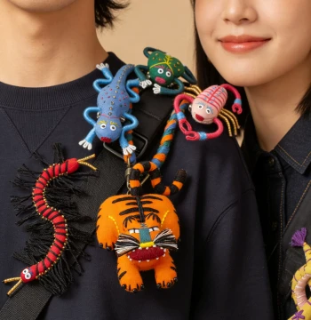 Aka Hand Embroidery Intangible Cultural Heritage DIY Material Kit Cute Pendant Tiger Subduing Five Poisons Bag Ornament Dragon Boat Festival Gift