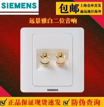 Siemens Switch Socket Panel Far Horizon Elegant White Two-Gang Audio Socket Dedicated Concealed Mounting Type 86