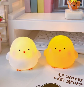 Night Light Bedroom Sleep Light Chick Rabbit Lamp Small Table Control Soft Light Eye-Care Ambient Light Internet-Famous Bedside Lamp Warm Light Non-Glaring Night Light