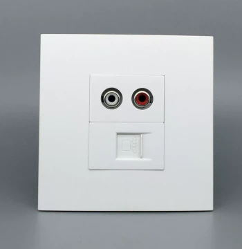 RCA Audio Direct Plug with Network 86-Type Multimedia Panel Cat6 Gigabit Computer Ethernet Port AV Audio Red/White