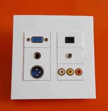 120*120 Panel Insert for Audio/Video, VGA, XLR, Headphone, Microphone, Network, and Fiber Optic Connections